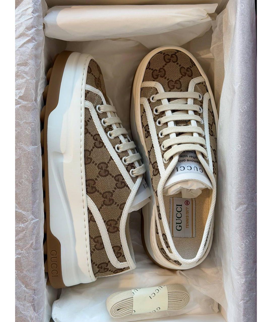 GUCCI Бежевые кеды, фото 2