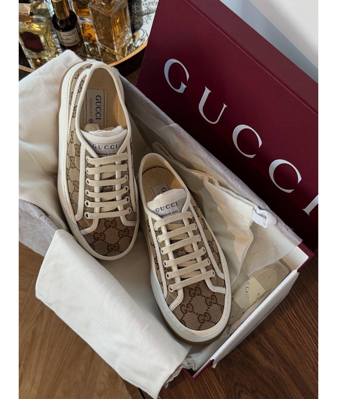 GUCCI Бежевые кеды, фото 3