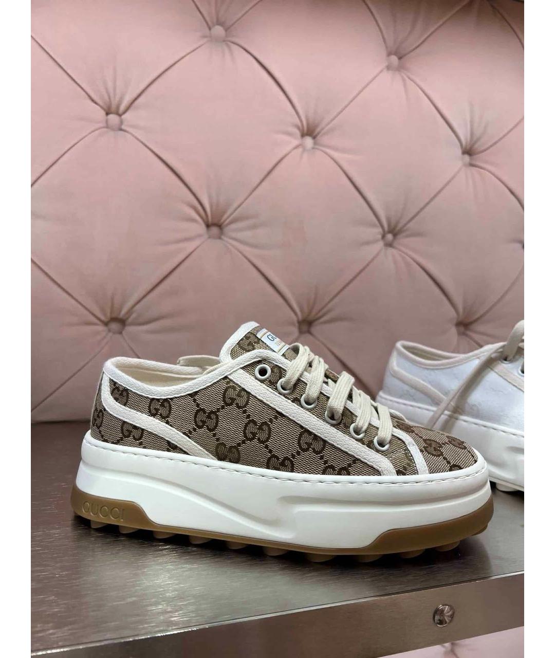 GUCCI Бежевые кеды, фото 6