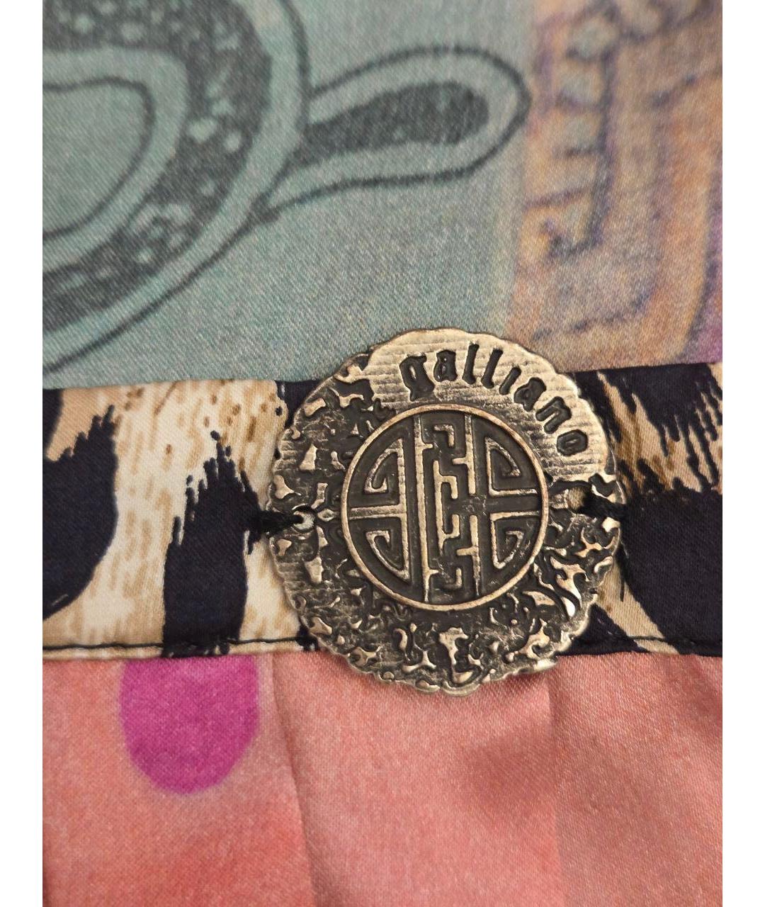 JOHN GALLIANO Мульти шелковое повседневное платье, фото 6