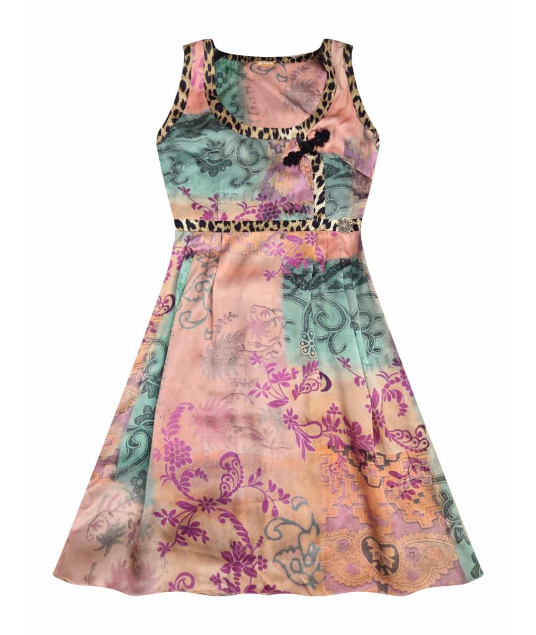 JOHN GALLIANO Мульти шелковое повседневное платье, фото 1