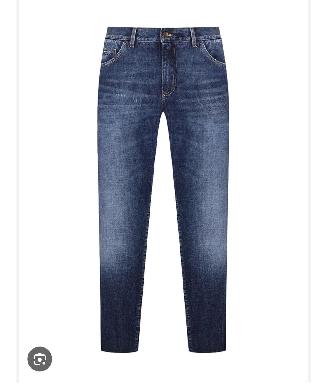 DOLCE&GABBANA Синие хлопковые джинсы слим, фото 6