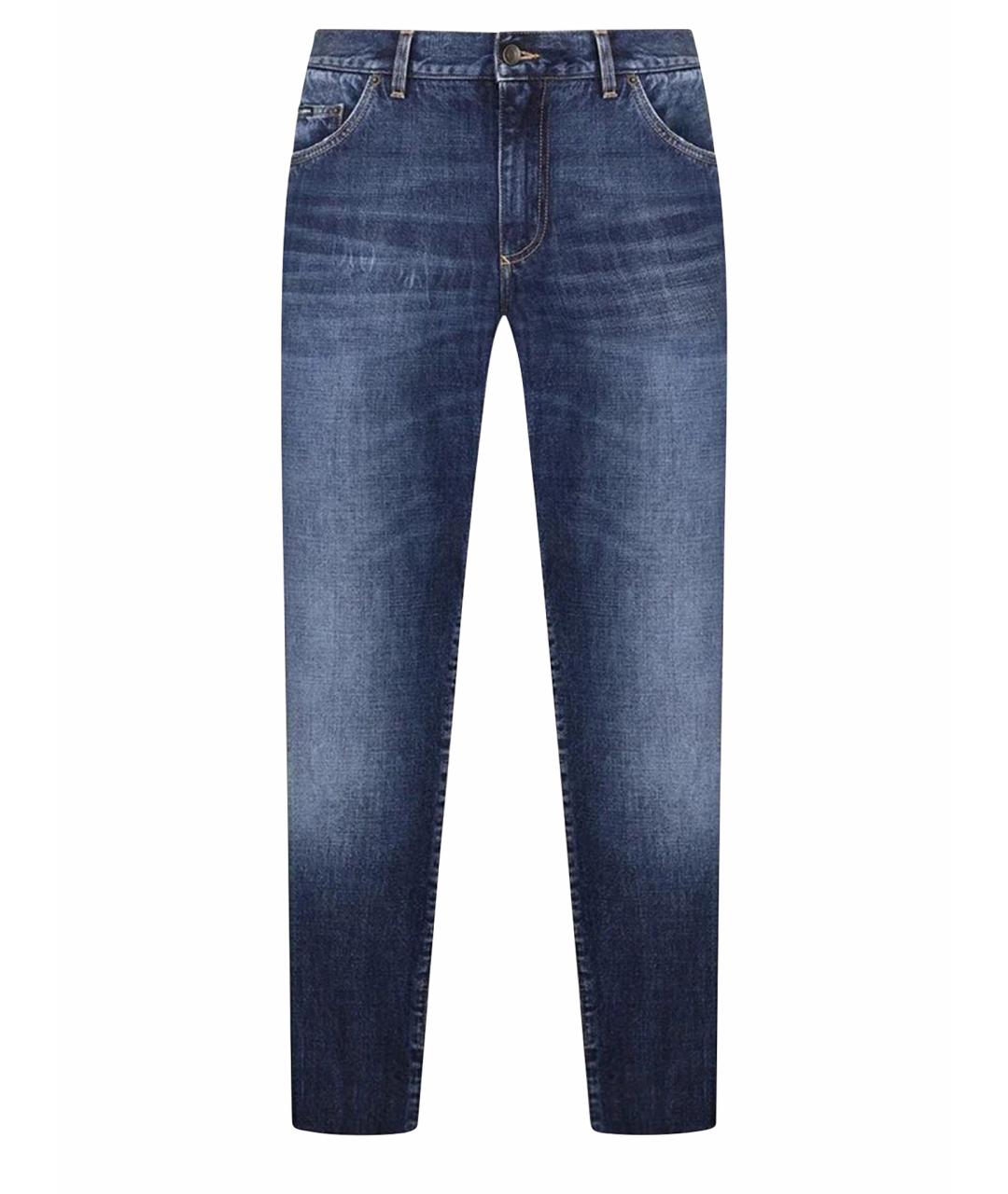 DOLCE&GABBANA Синие хлопковые джинсы слим, фото 1