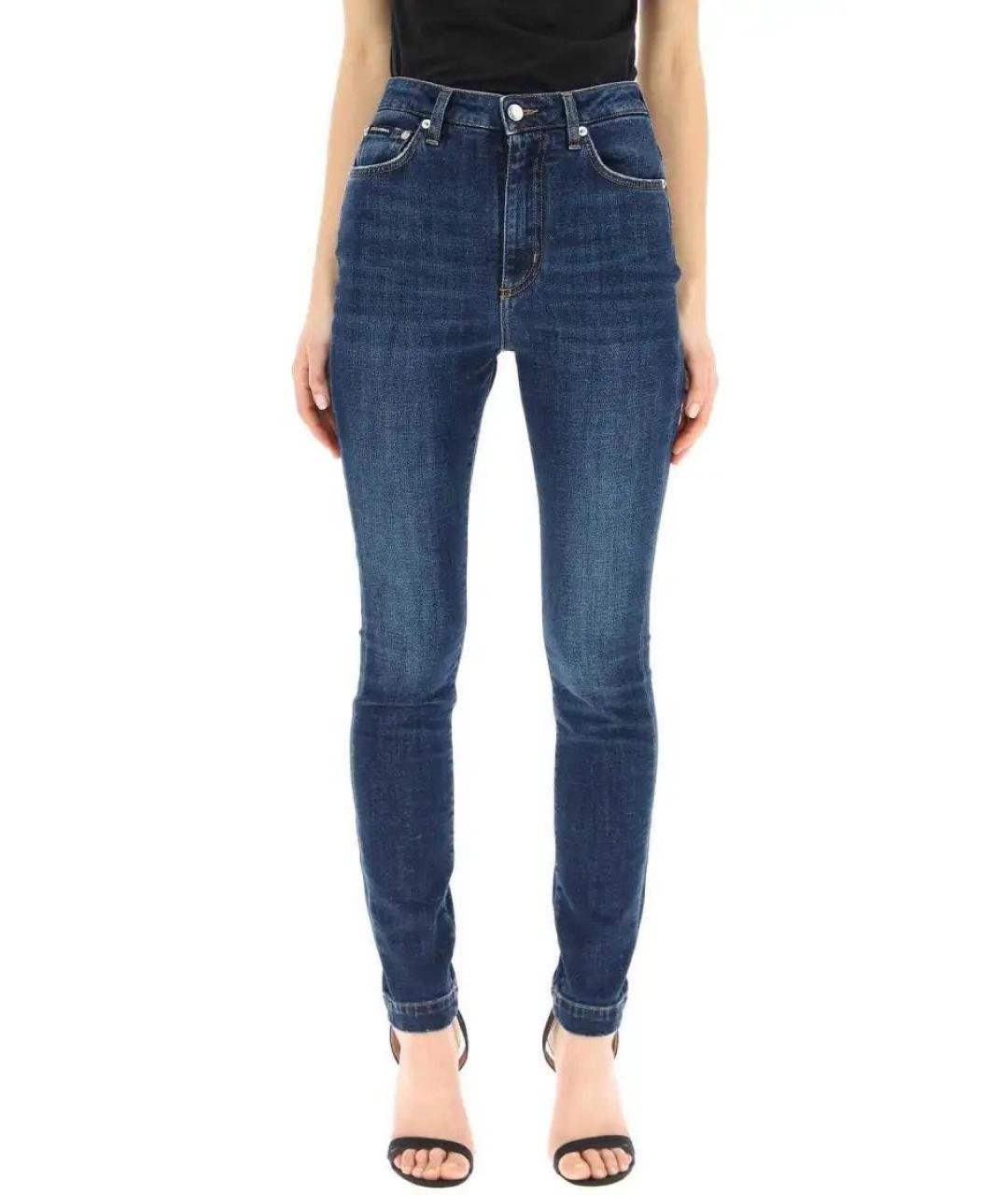 DOLCE&GABBANA Синие хлопковые джинсы слим, фото 4