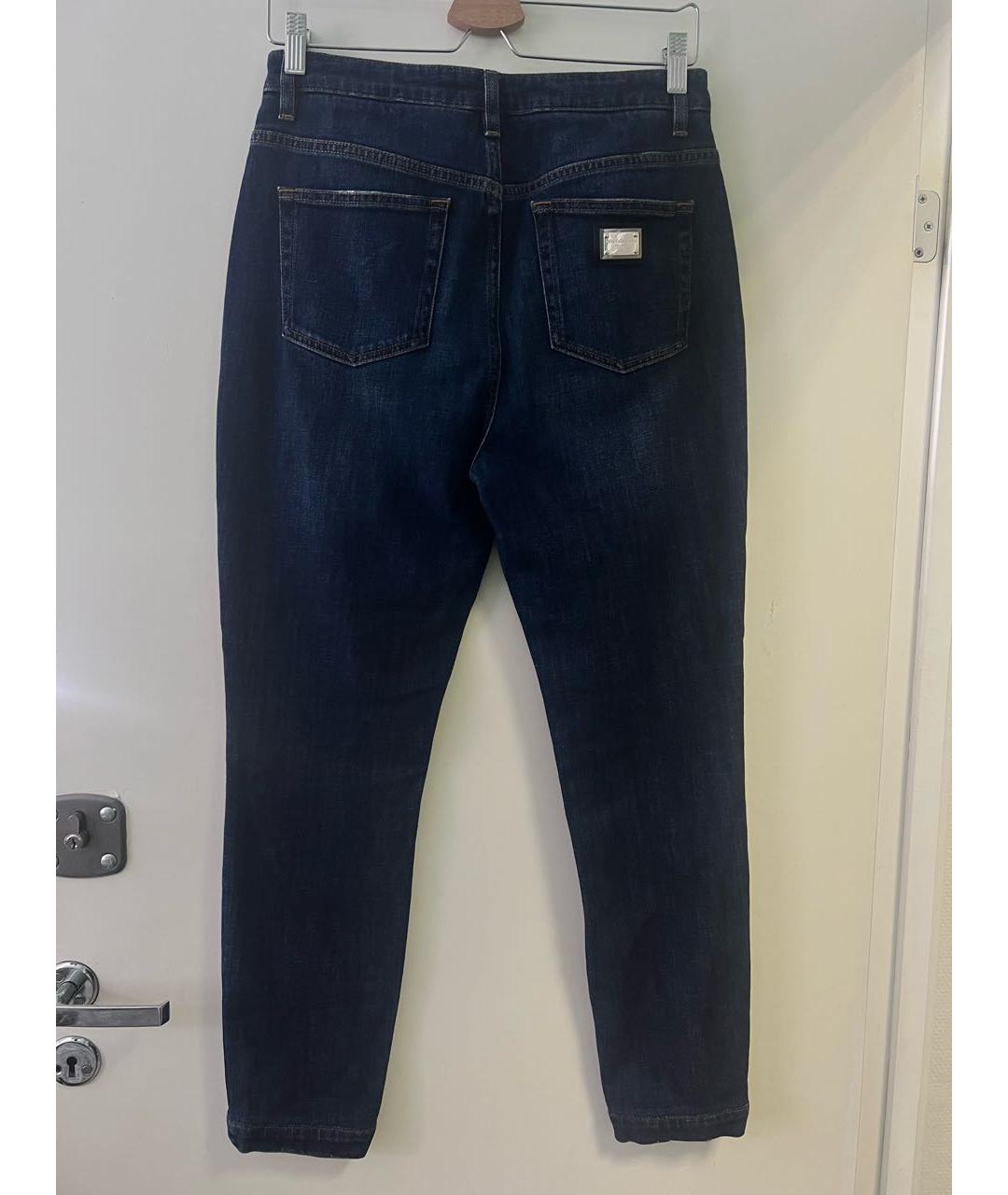 DOLCE&GABBANA Синие хлопковые джинсы слим, фото 2