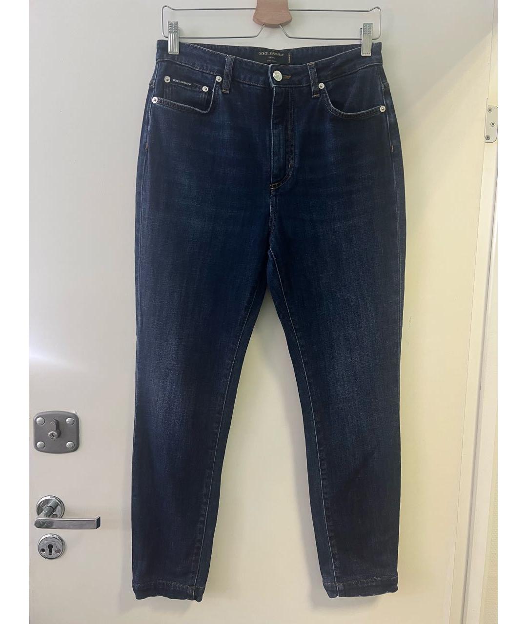 DOLCE&GABBANA Синие хлопковые джинсы слим, фото 7