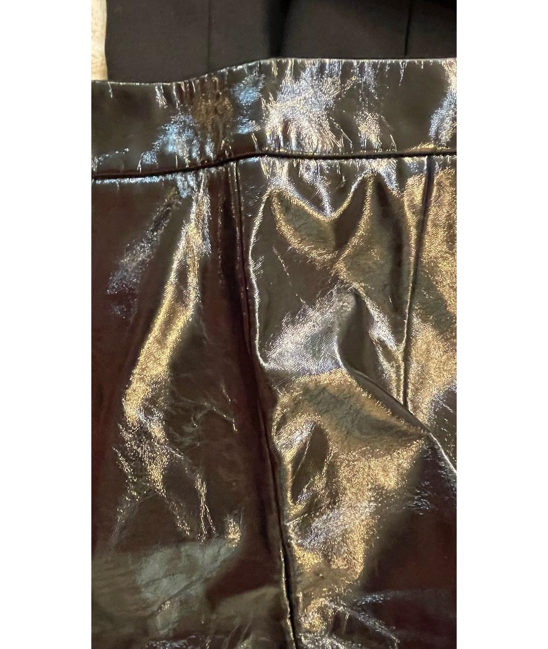 12 STOREEZ Черные полиуретановые брюки узкие, фото 7