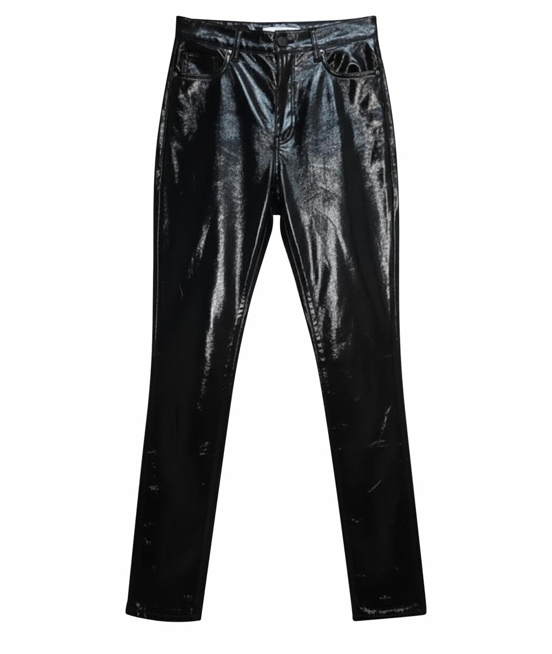 12 STOREEZ Черные полиуретановые брюки узкие, фото 1