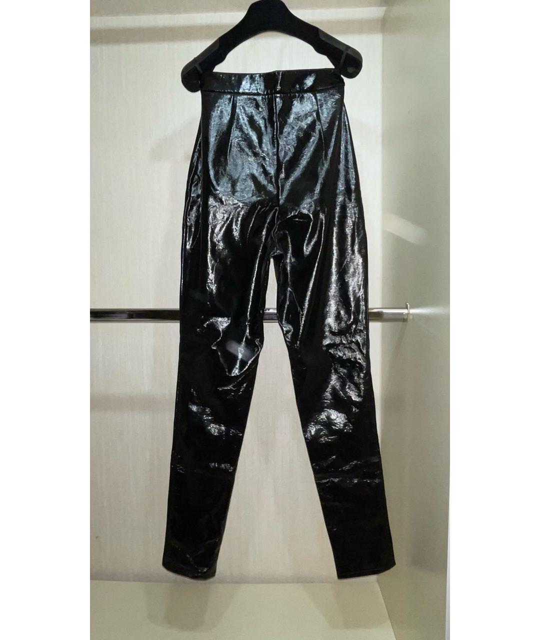 12 STOREEZ Черные полиуретановые брюки узкие, фото 2