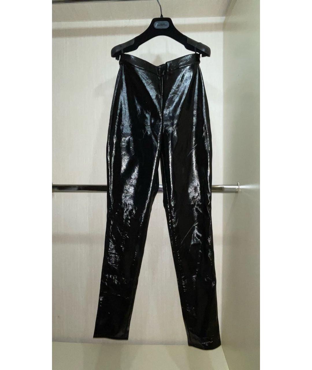 12 STOREEZ Черные полиуретановые брюки узкие, фото 8