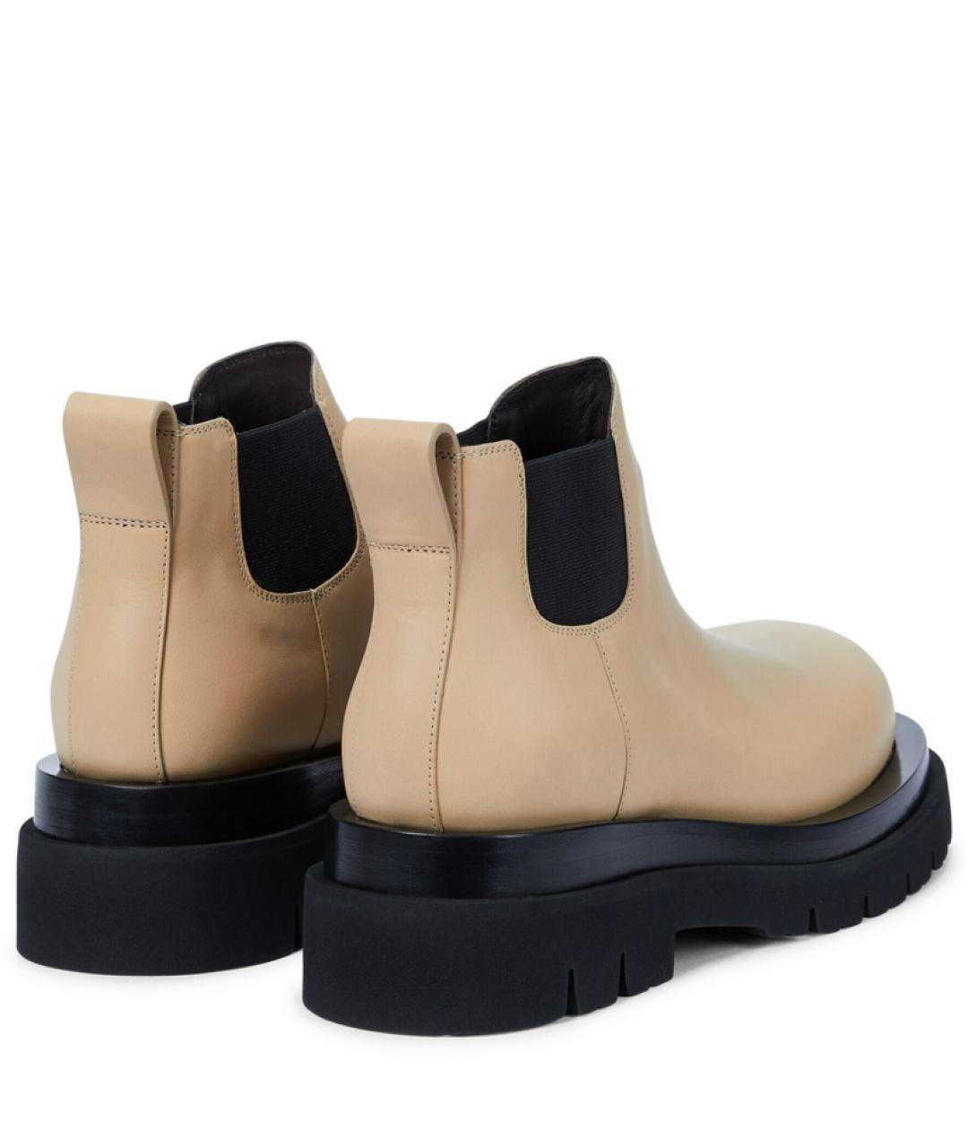 BOTTEGA VENETA Бежевые кожаные ботинки, фото 6