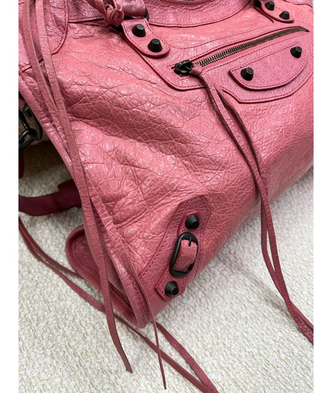 BALENCIAGA Розовая кожаная сумка с короткими ручками, фото 8