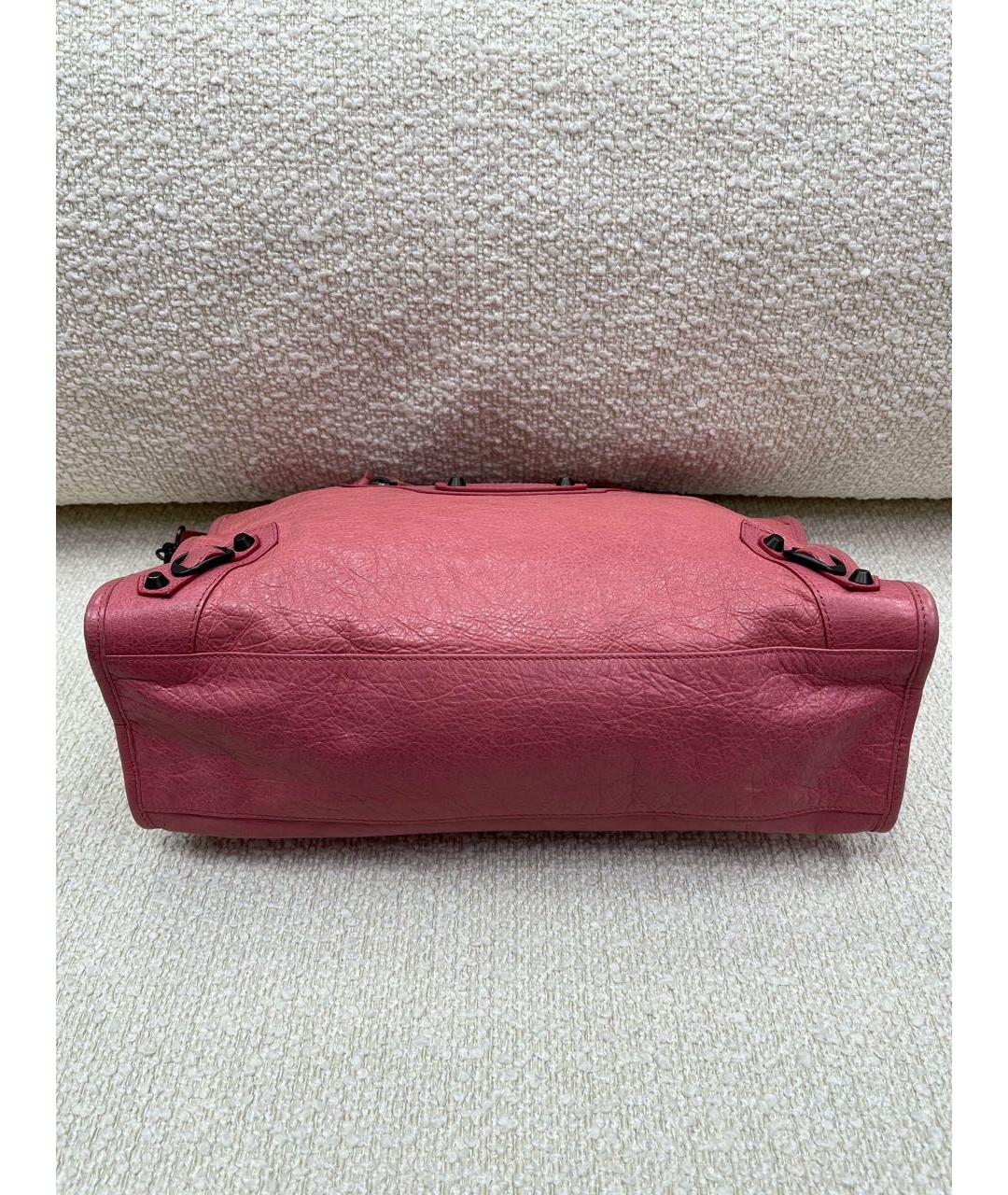 BALENCIAGA Розовая кожаная сумка с короткими ручками, фото 6