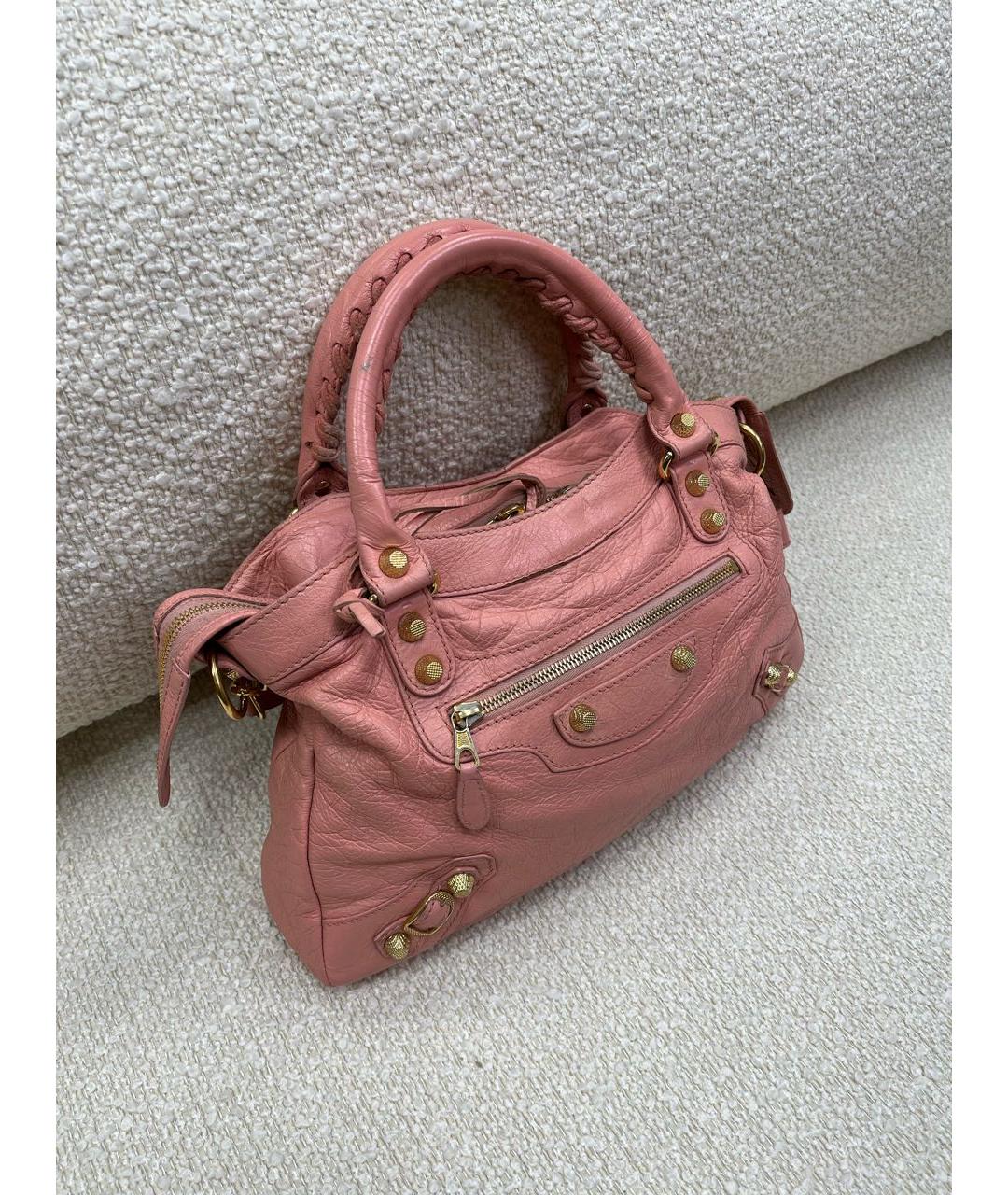 BALENCIAGA Коралловая кожаная сумка с короткими ручками, фото 2