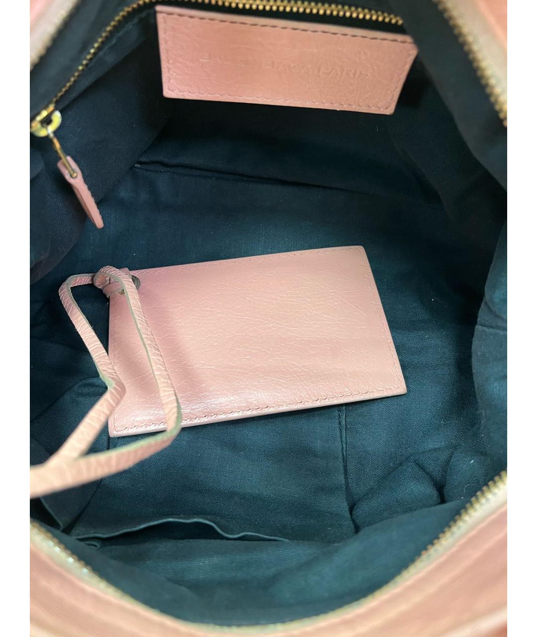 BALENCIAGA Коралловая кожаная сумка с короткими ручками, фото 4