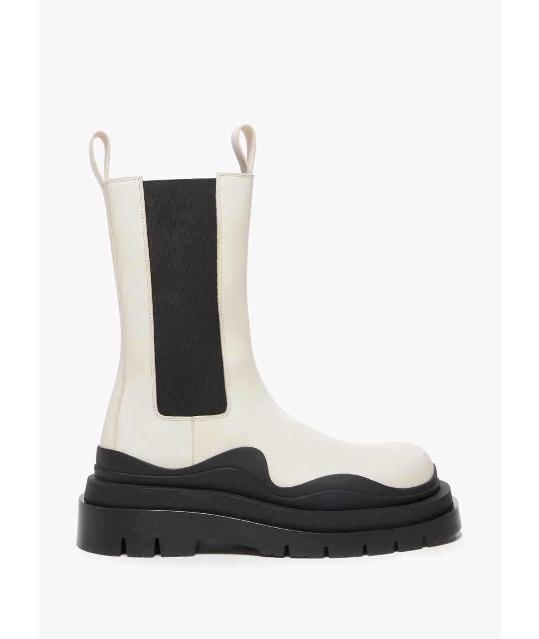 BOTTEGA VENETA Бежевые кожаные ботинки, фото 4