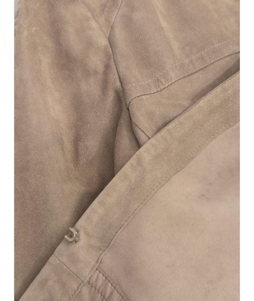 'S MAX MARA Бежевый замшевый тренч/плащ, фото 6
