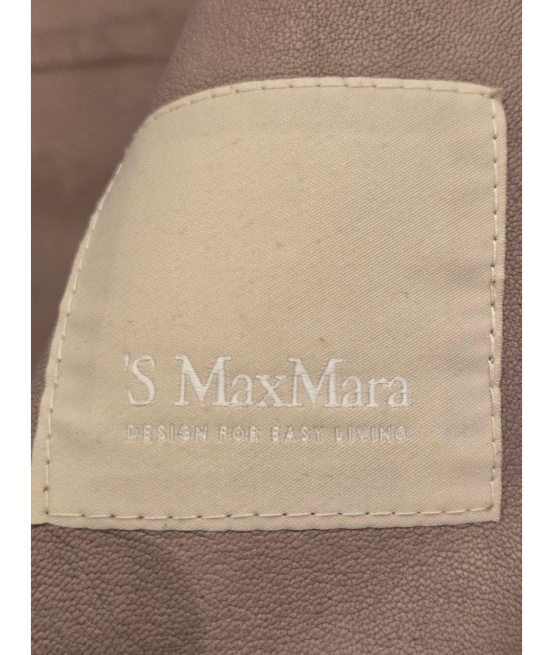 'S MAX MARA Бежевый замшевый тренч/плащ, фото 7