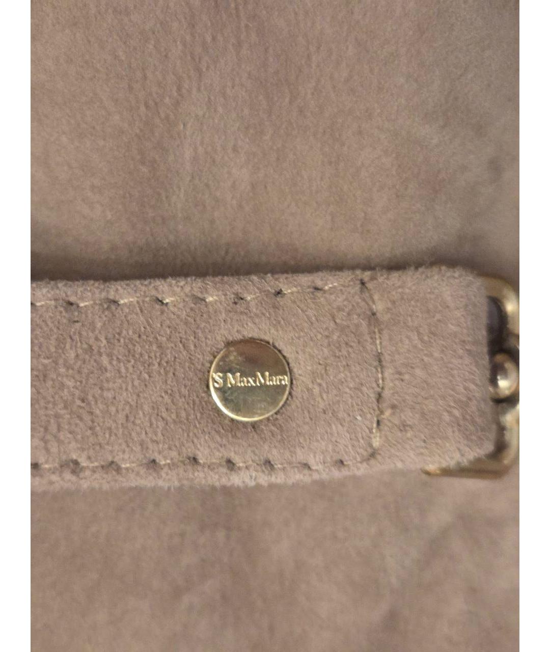 'S MAX MARA Бежевый замшевый тренч/плащ, фото 4