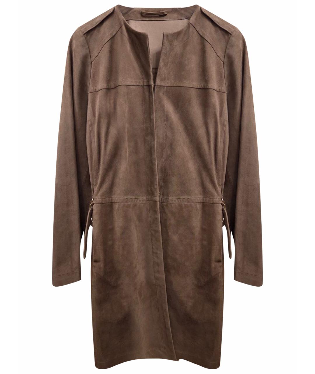 'S MAX MARA Бежевый замшевый тренч/плащ, фото 1