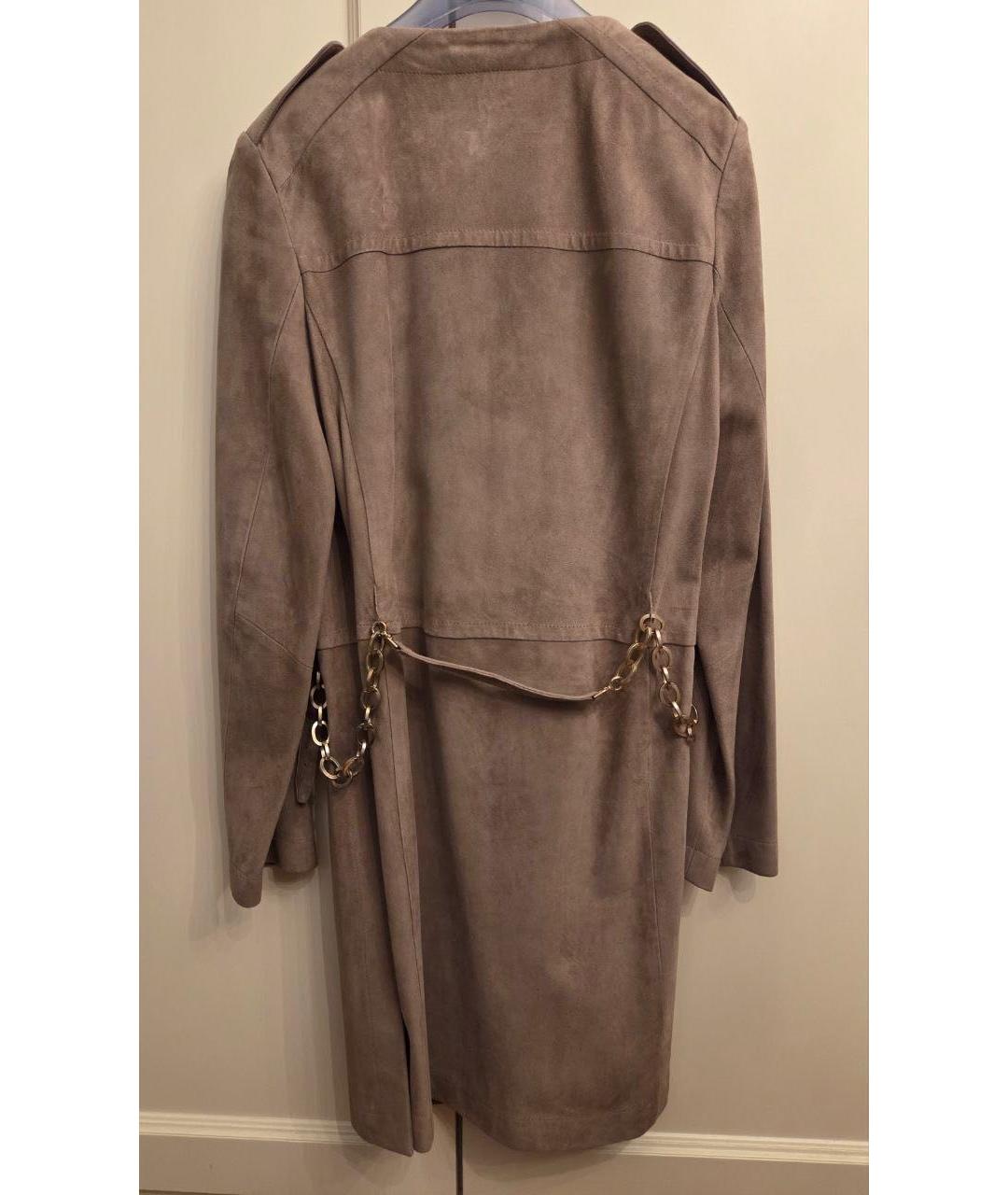'S MAX MARA Бежевый замшевый тренч/плащ, фото 2
