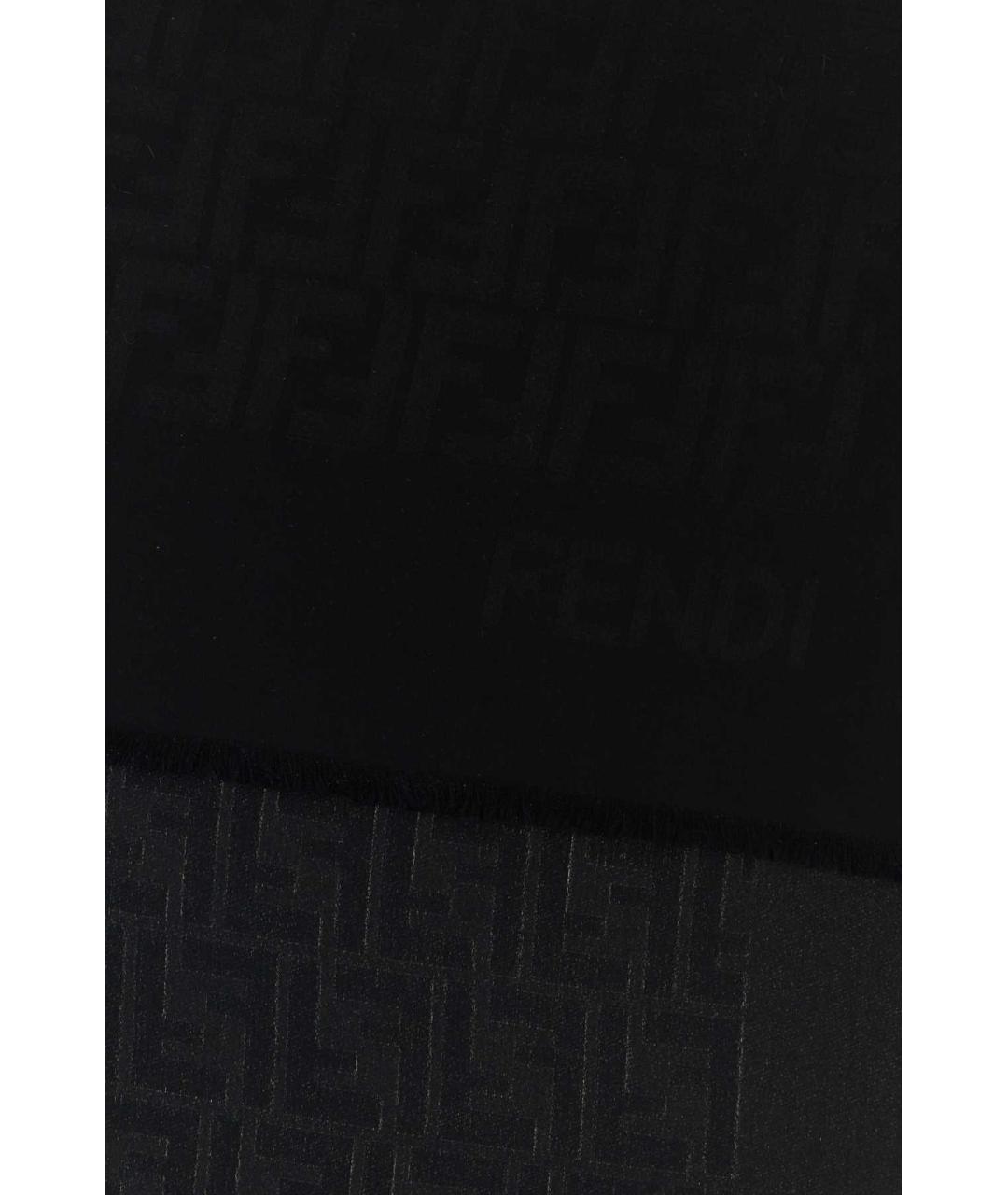 FENDI Черный шелковый шарф, фото 2