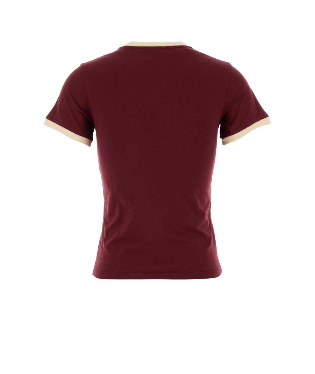 MIU MIU Бордовая хлопковая футболка, фото 2
