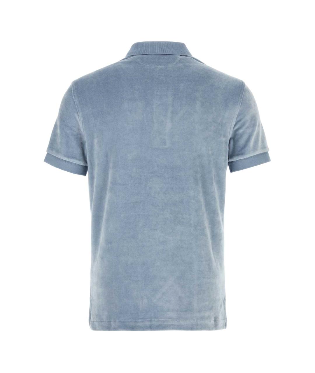 TOM FORD Голубое хлопковое поло с коротким рукавом, фото 2