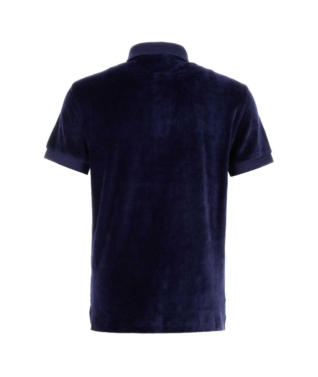 TOM FORD Синее хлопковое поло с коротким рукавом, фото 2