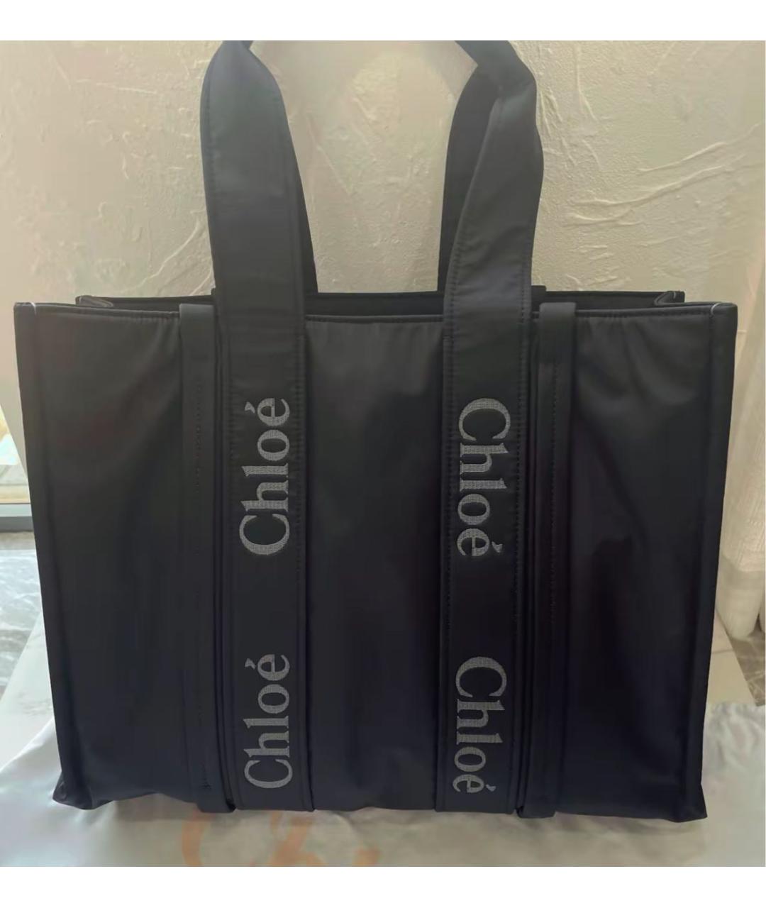 CHLOE Черная сумка тоут из лакированной кожи, фото 6