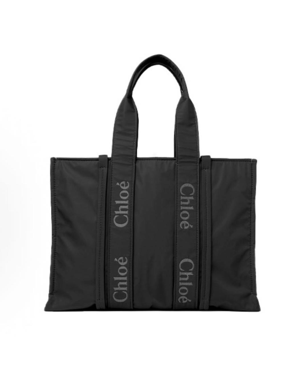 CHLOE Черная сумка тоут из лакированной кожи, фото 3