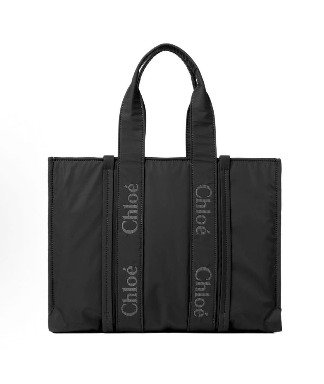 CHLOE Черная сумка тоут из лакированной кожи, фото 1