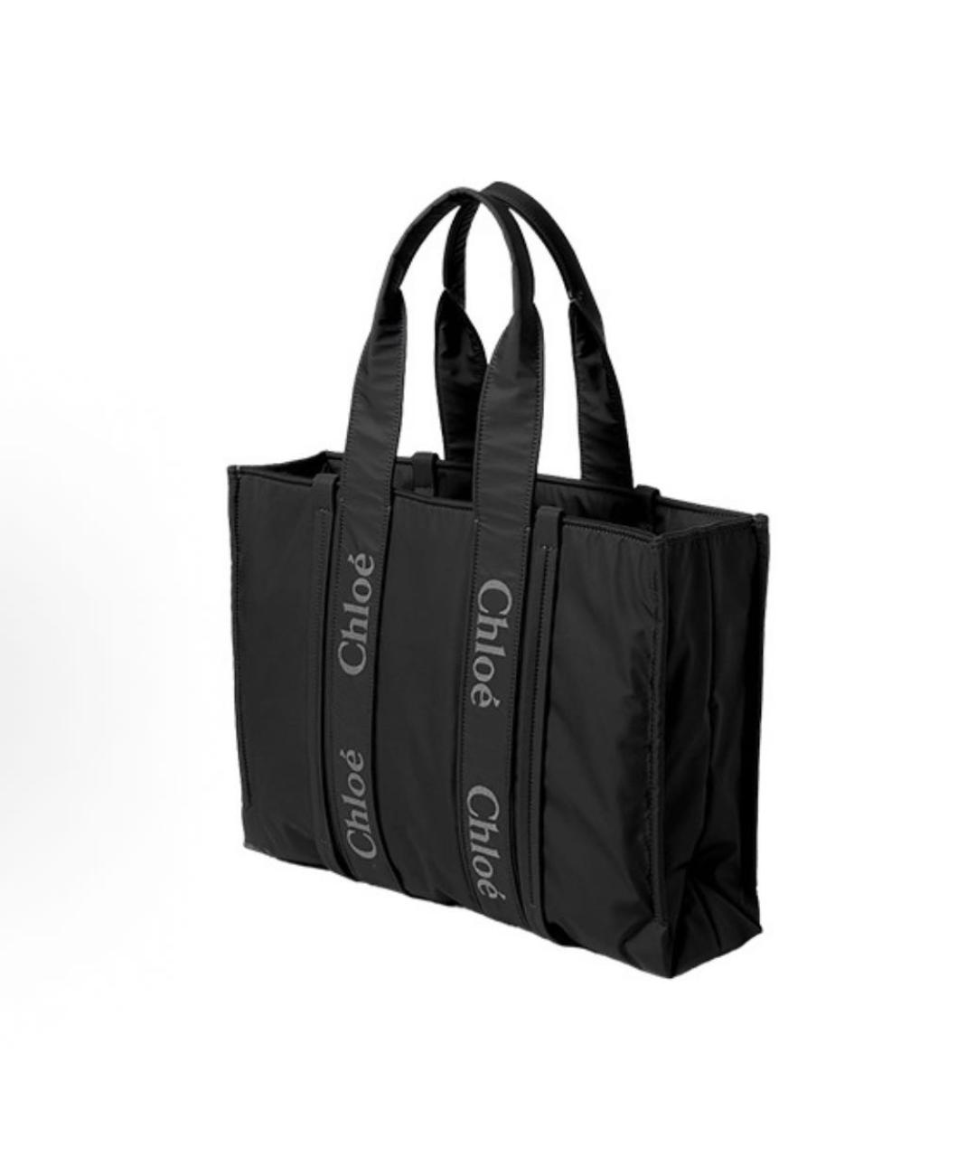 CHLOE Черная сумка тоут из лакированной кожи, фото 2