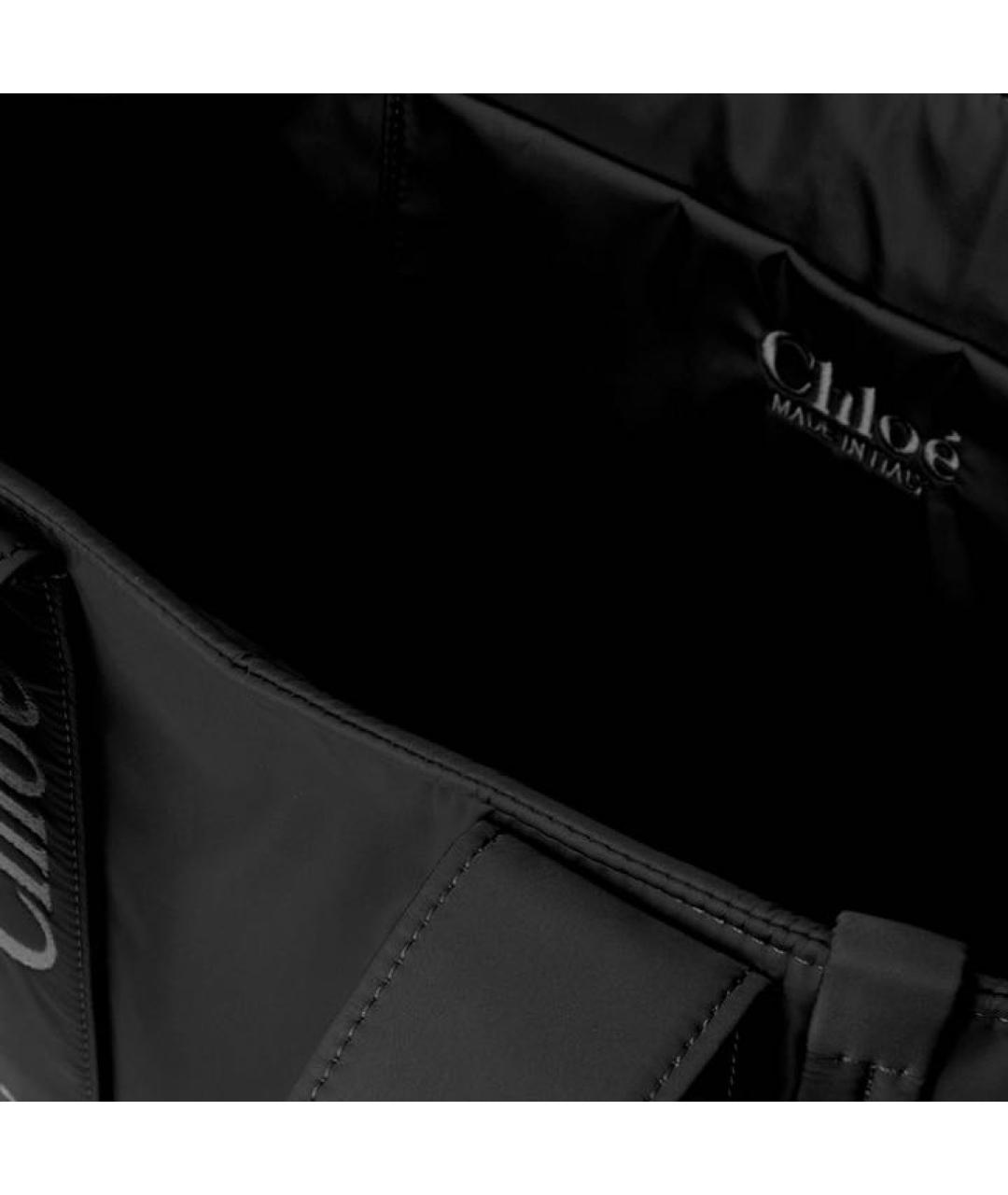 CHLOE Черная сумка тоут из лакированной кожи, фото 4