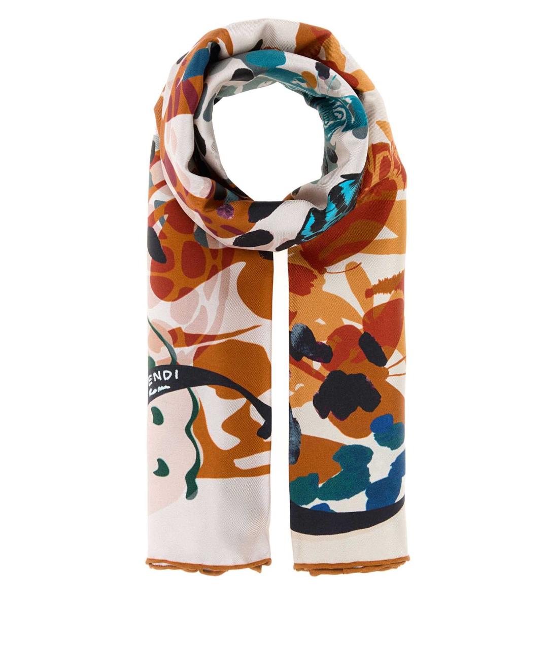 FENDI Мульти шелковый шарф, фото 1
