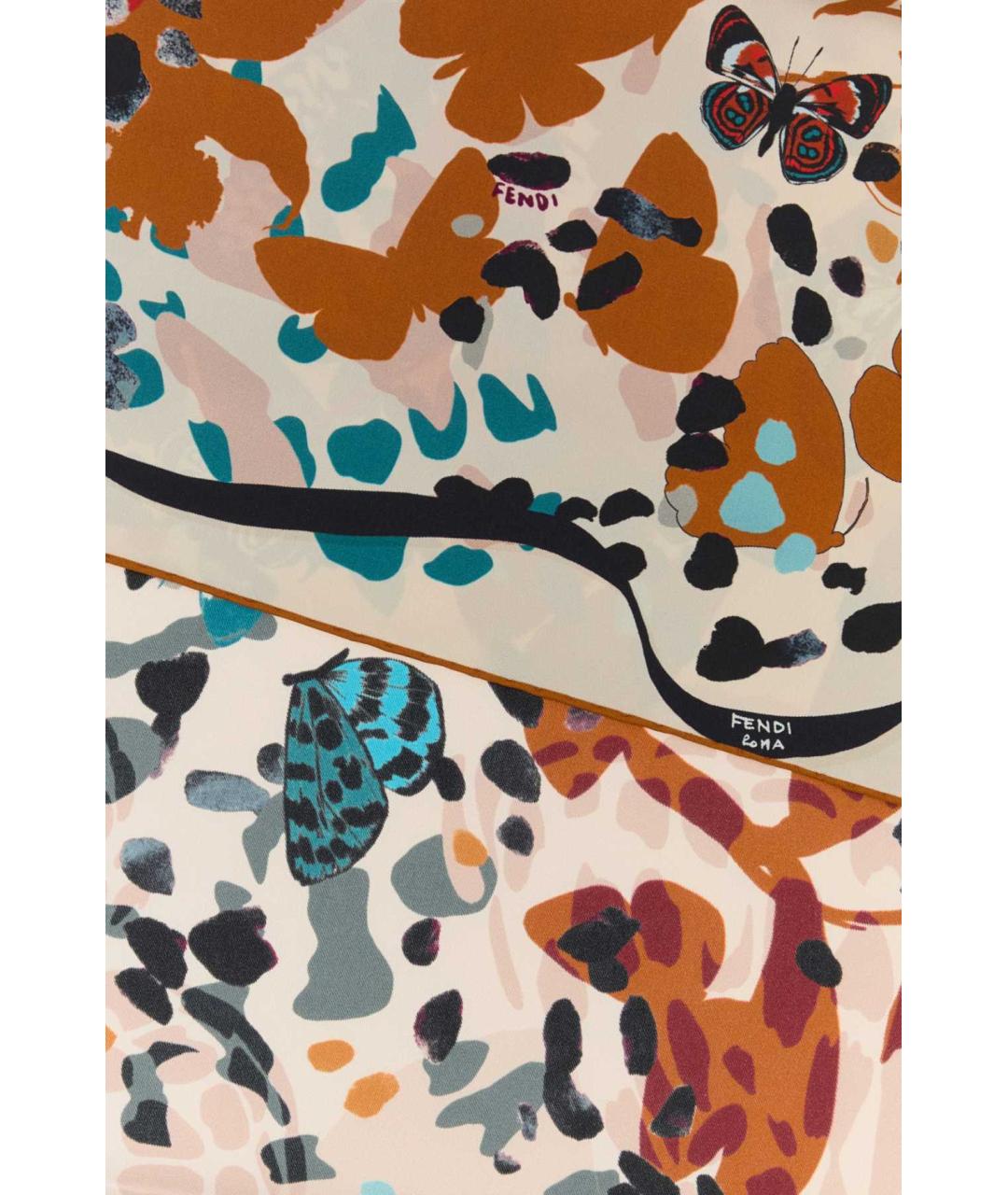 FENDI Мульти шелковый шарф, фото 2