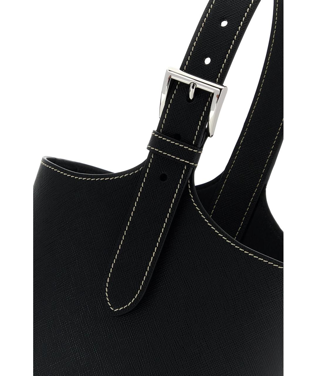 PRADA Черная кожаная сумка с короткими ручками, фото 4