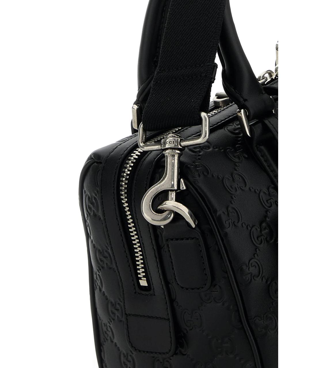GUCCI Черная кожаная сумка тоут, фото 4
