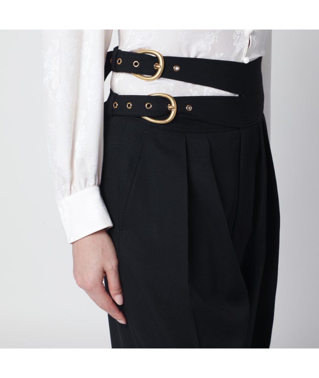 CHLOE Черные шерстяные прямые брюки, фото 5