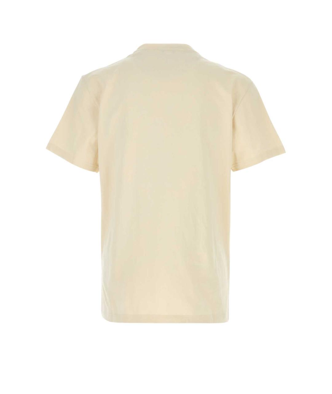 ALEXANDER MCQUEEN Бежевая хлопковая футболка, фото 2