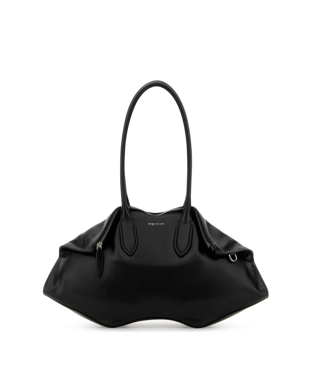 ALEXANDER MCQUEEN Черная кожаная сумка тоут, фото 1