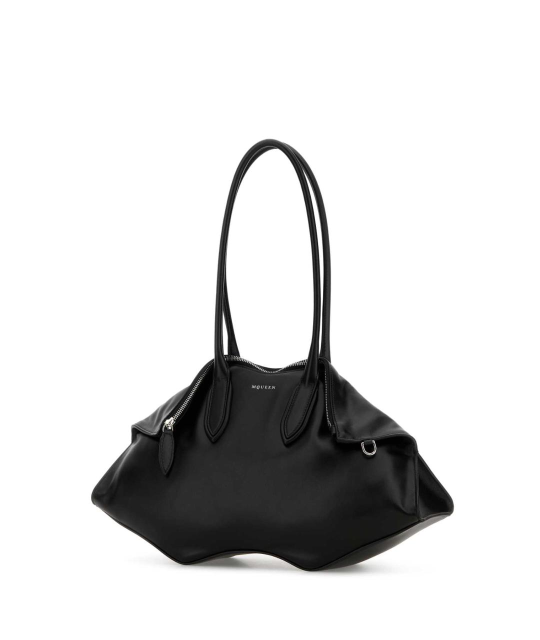 ALEXANDER MCQUEEN Черная кожаная сумка тоут, фото 2