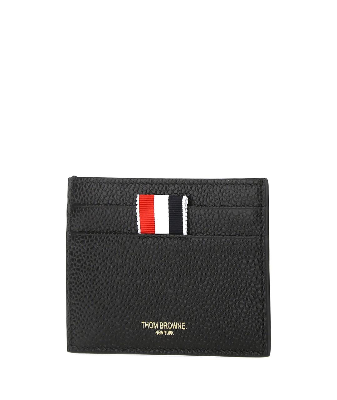 THOM BROWNE Черный кожаный кардхолдер, фото 2