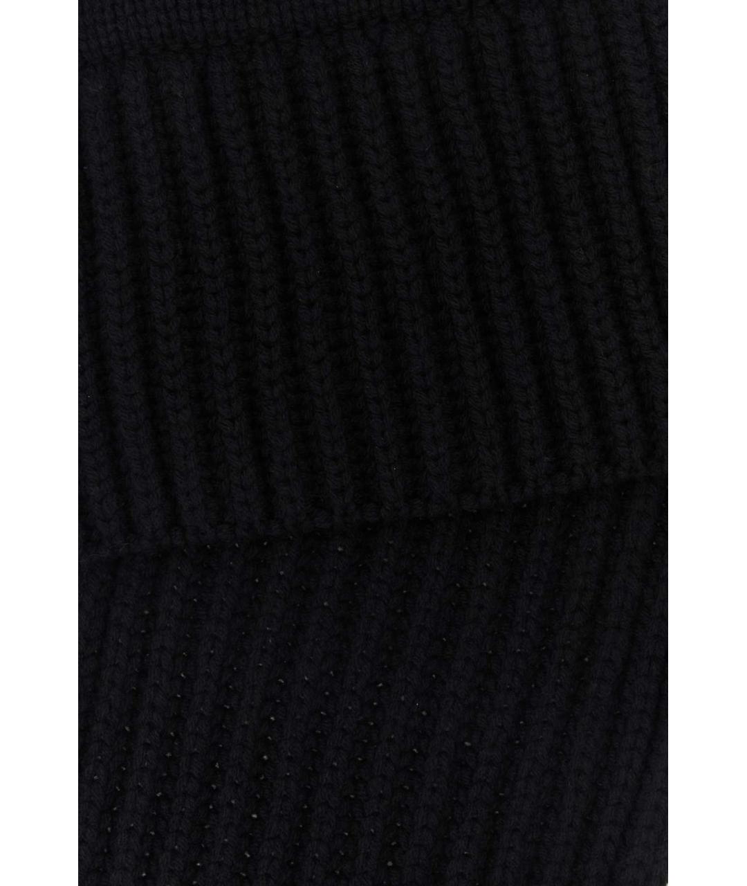 GUCCI Черный шерстяной шарф, фото 2