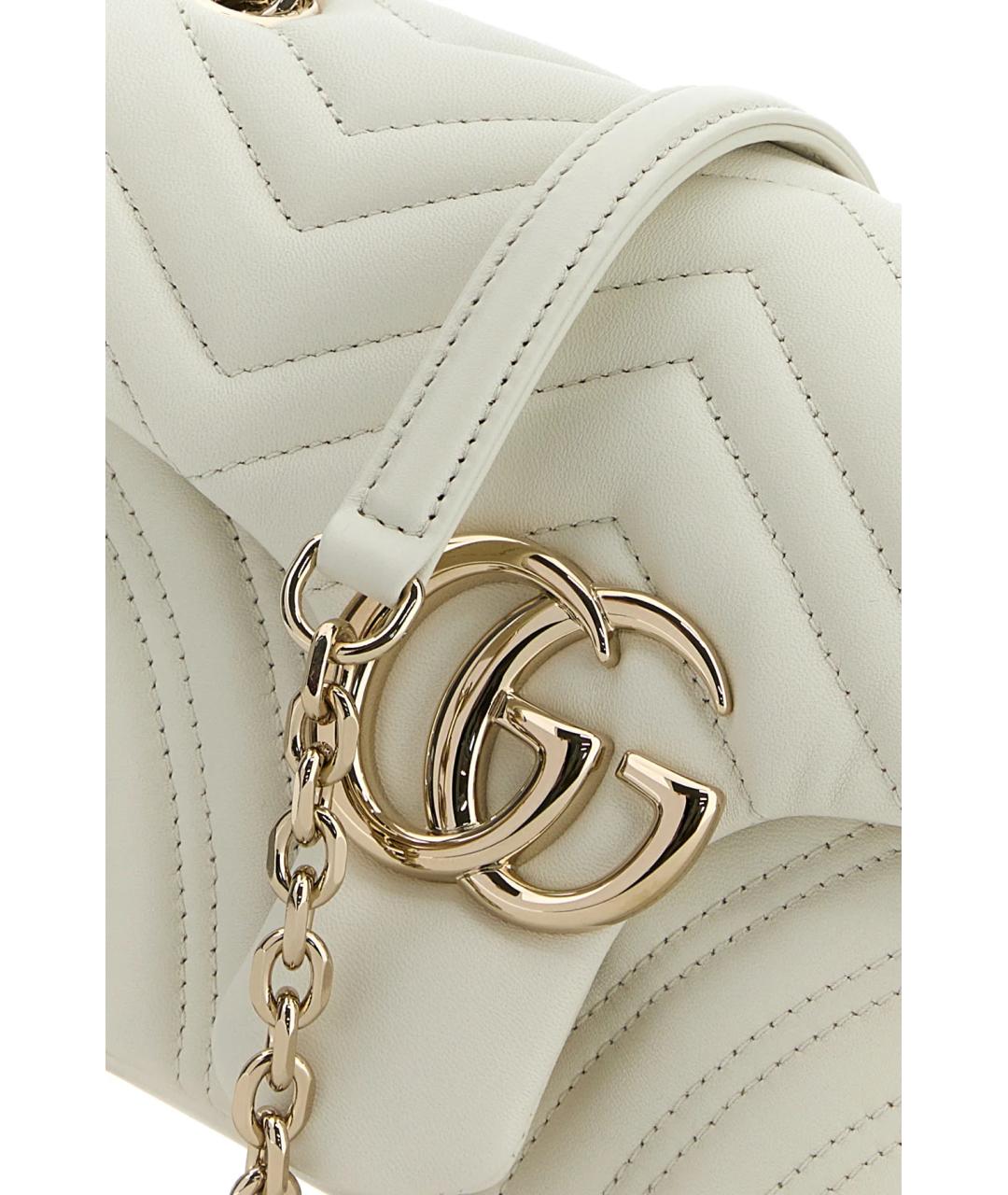 GUCCI Белая кожаная сумка через плечо, фото 4