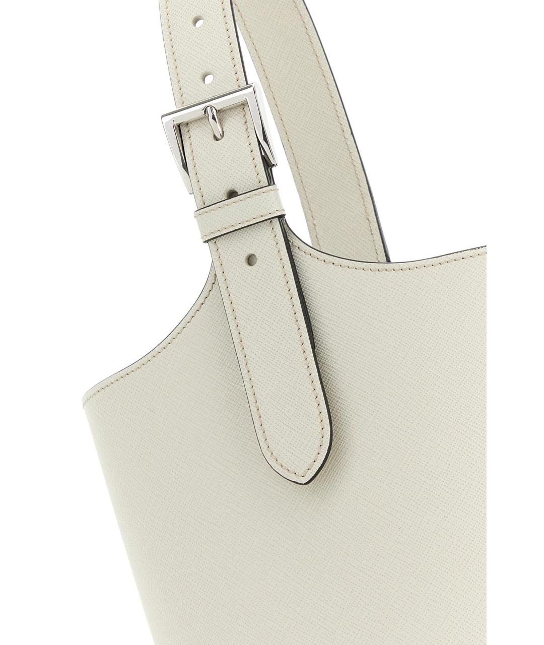 PRADA Белая кожаная сумка через плечо, фото 4