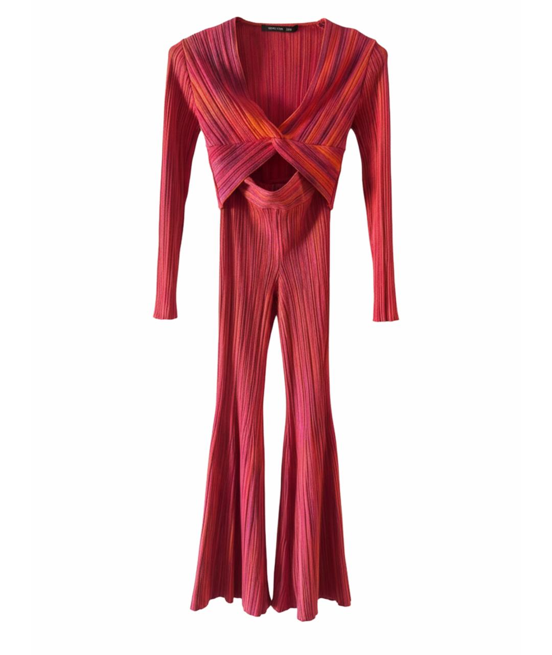 ANTONINO VALENTI Красный вискозный костюм с брюками, фото 1