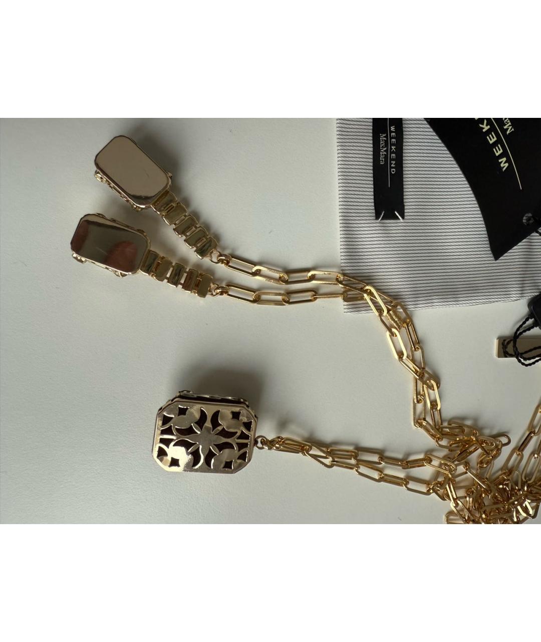 WEEKEND MAX MARA Золотое металлическое колье, фото 5