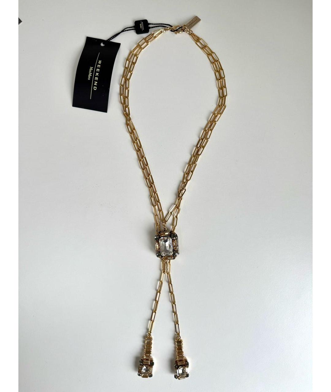 WEEKEND MAX MARA Золотое металлическое колье, фото 6