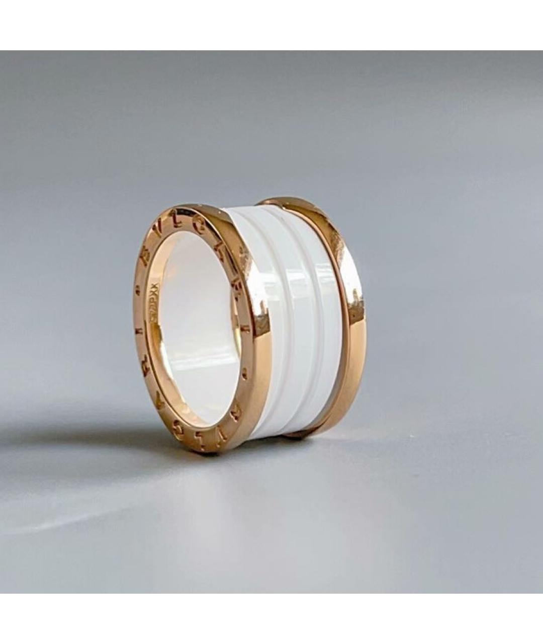 BVLGARI Белое кольцо из розового золота, фото 5